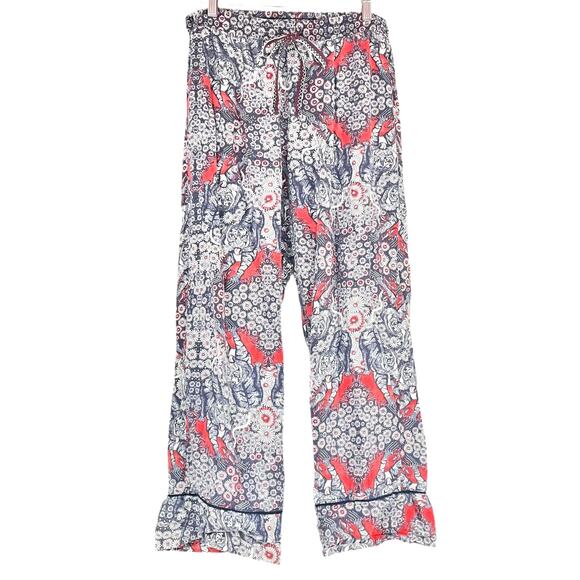 ANTHROPOLOGIE Florence Balducci Menagerie Whimsical Floral Tiger Pajama Pants M - Picture 1 of 9